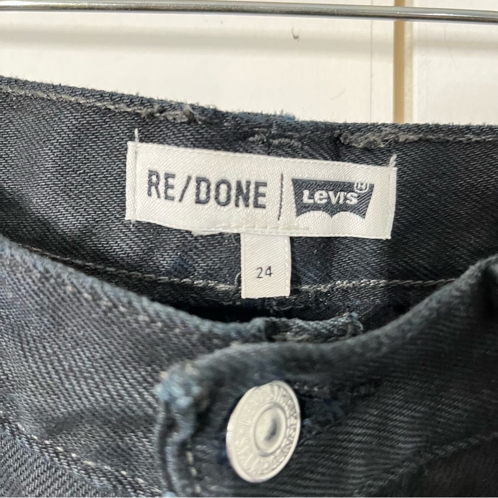 RE/DONE Levi’s black straight legs jeans size 24 - Picture 8 of 14